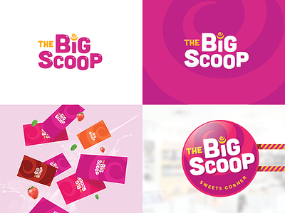 The Big Scoop icecream logo design pastry scoop shop sweet sweets swirl typo typography