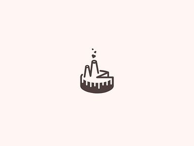 Cake Factory cake factory icon logo love minimal pastry sweet symbol