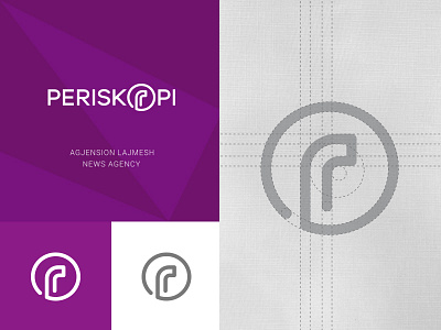 Periskopi design logo minimal news agency periscope purple symbol