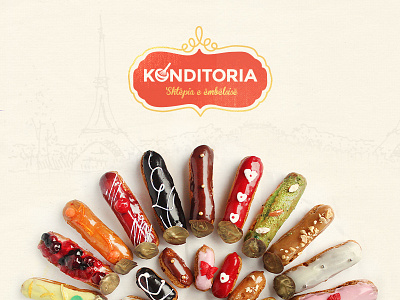 Konditoria cake logo logo design minimal pastry patisserie sweets