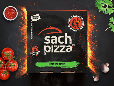 Sachpizza box box brand classic grunge logo minimal pizza pizza box pizza package rebrand