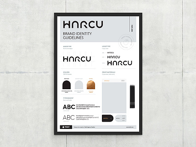 Harcu Brand Identity Poster arc arch architecture clean harc logo logotype minimal poster print materials stationery typography