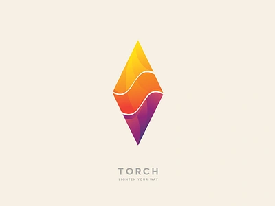 Torch colors compass gradient icon light location logo orientation symbol torch