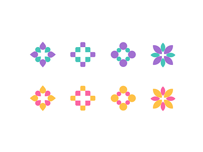 Plus flower fun icon logo plus sweet symbol