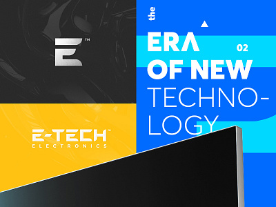 E Tech branding colors electronics future hi tech logo symbol tech technology