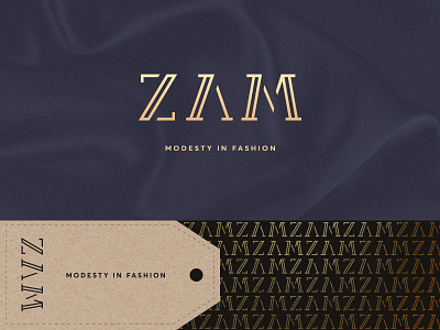 ZAM clothes designer elegant fashion line logo logotype moda typo