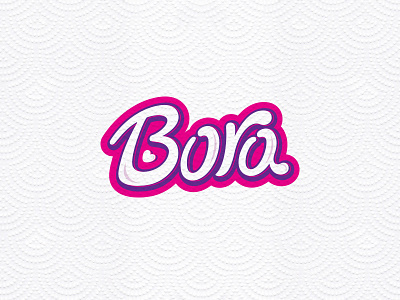 Bora bora colors custom funny hand handwriting logo logotype snow sweet