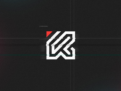 iK 3d artist creative detail k letter logo outline personal sharp symbol