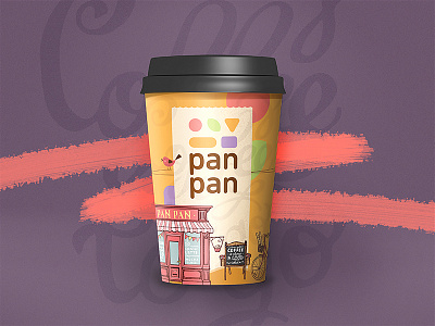 panpan takeaway cup brand caffee cartoon coffe coffee coffee cup cup logo package sweet take away takeaway