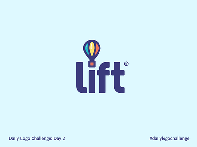 Day 2 balloon challenge clean colorful daily dailylogochallenge lift logo logotype minimal type up