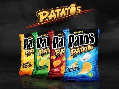 Patos Patatos chips design label logo new package patos potato