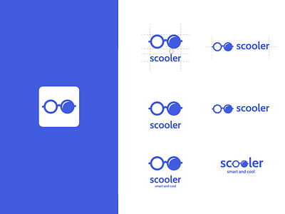 Scooler app blue cool glasses logo smart student