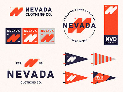 Nevada Clothing Co. american brand classic clothes clothing logo monogram n n logo nevada orange usa
