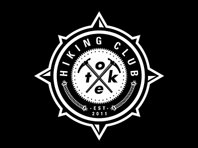 TOKE HIKINGCLUB black and white branding design hiking hikingclub illustrator logo toke vector