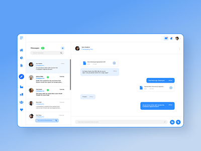 Message inbox chat concept design inbox layout message platform ui web