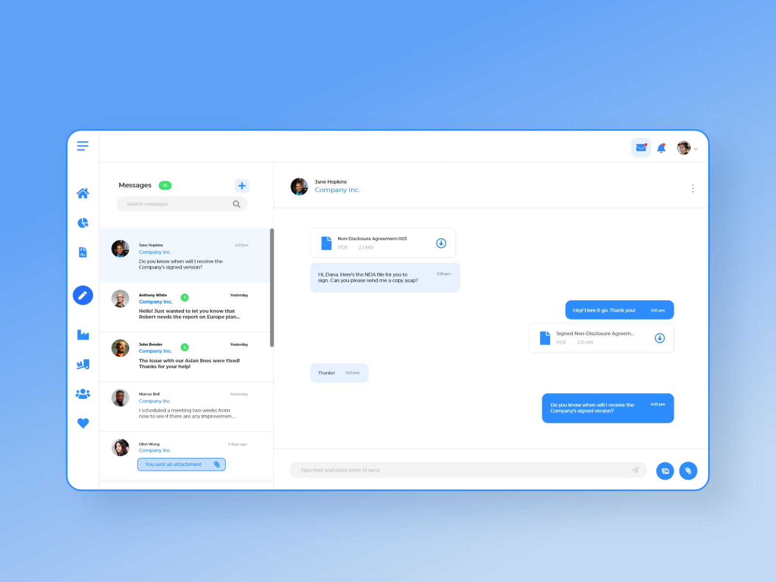 Message inbox by Shuwen Zhu on Dribbble