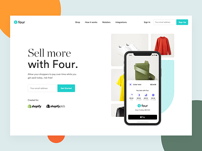 Pay with Four app classy clean ecommerce fashion four modern pay redesign ui webdesign website