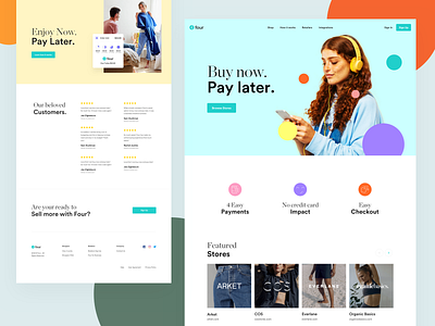 Pay with Four - Shoppers app clean clothing design ecommerce four modern pay payment redesign ui webdesign website