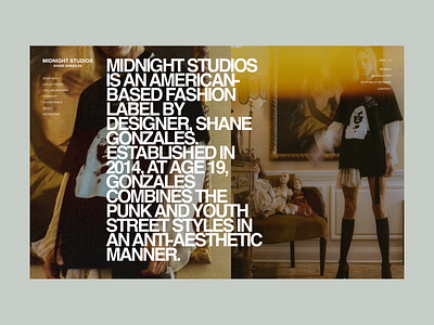 Midnight Studios Site ecommerce fashion midnight modern streetwear