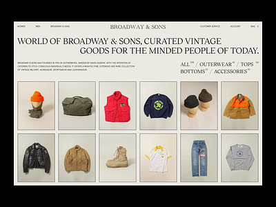 Broadway & Sons clean ecommerce fashion modern