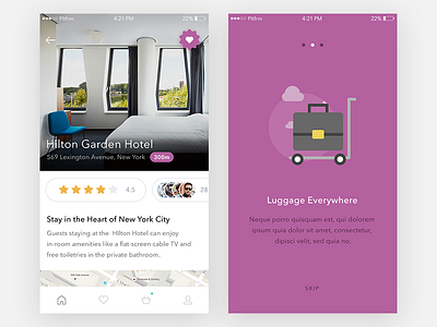 Hotel App app application intro ios mobile platform screens slovakia tutorial ui walkthrough