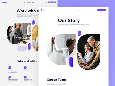 Carson - About, Careers page about app careers clean modern platform redesign ui webdesign website