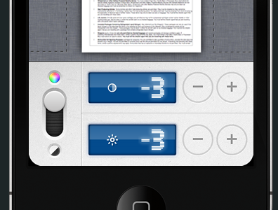 iPhone image adjustment panel for scanner app app button display ios iphone lcd scanner toggle ui