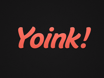 Yoink! app bonobo free logo orange pink script title yoink