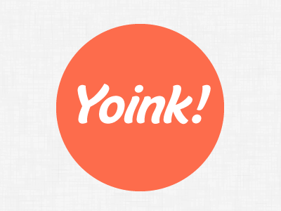 Yoink! Refinements. circlular flow logo mark orange red soft yoink