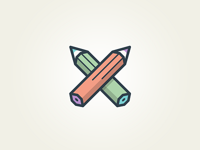 Humping pencils icon logo playful tinker