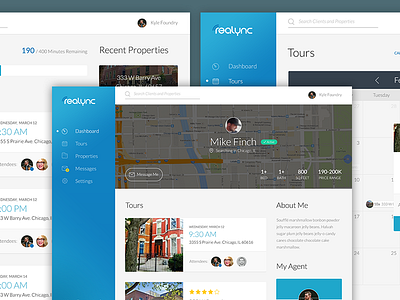 ReaLync (WIP) app calendar dashboard profile real estate ui user interface ux web
