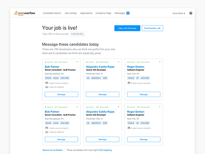 Published Job card jobs publish recruiting sourcing ui ux web