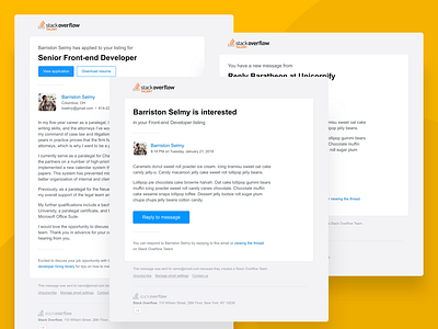 Stack Overflow Talent Emails email email design job board message transactional ui ux