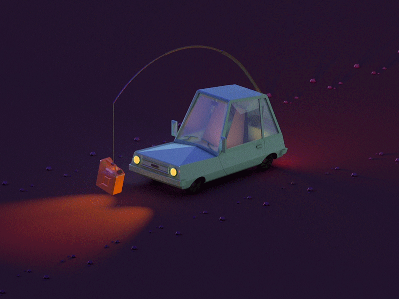 Jerry Car Night 3d animation art car character clean design gif minimal simple