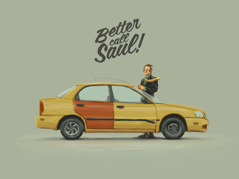 Better Car Saul 2d animation breakingbad car character draw gif illustration saulgoodman simple