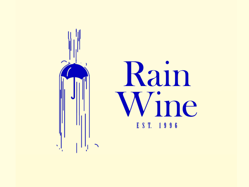 Rain Wine animation blue branding clean gif idea logo minimal rain simple umbrella wine