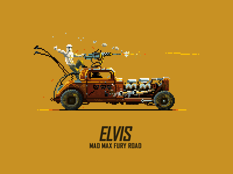 MAD MAX Fury Road — Elvis 8bit animation art car fan fury road gif mad max minimal pixel art