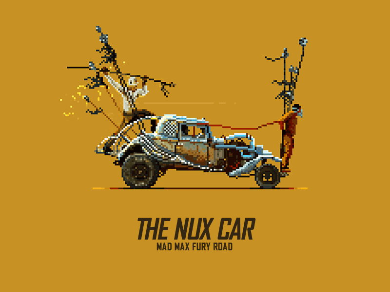 MAD MAX Fury Road — The Nux Car 8bit animation art car fan fury road gif mad max minimal pixel art