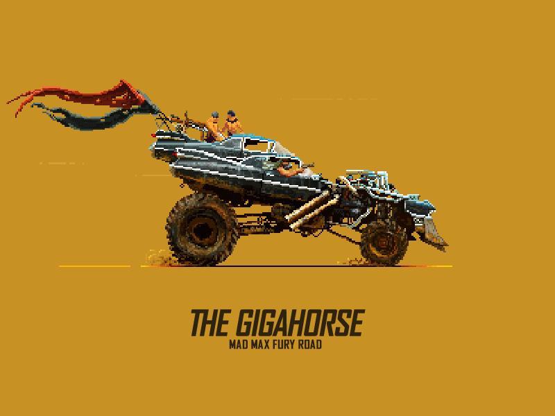 MAD MAX Fury Road — The Gigahorse 8bit animation art car fan fury road gif mad max minimal pixel art