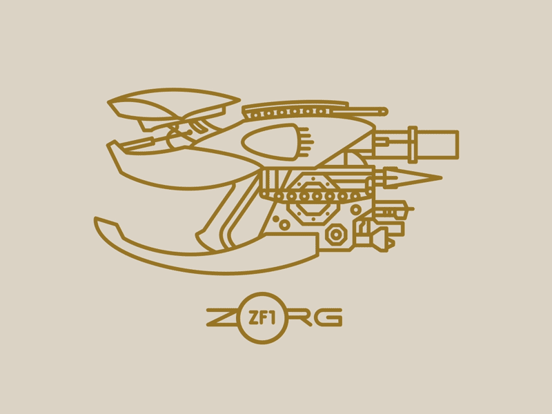 Zf1 by Zorg Industries (Fifth Element) blaster gif gun icon line minimal simple