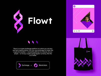 Flowt | Crypto Exchange Platform Logo Branding branding cryptoexchange cryptologo design exchange exchangeplatform logo