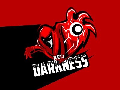 red darkness darkness esport game gaming grafis logo man mascot masculine ninja red sports strong