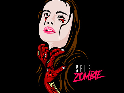 self zombie devil face ghost girl girlface mode pop popart sad scarry scary scream style sweet zombie