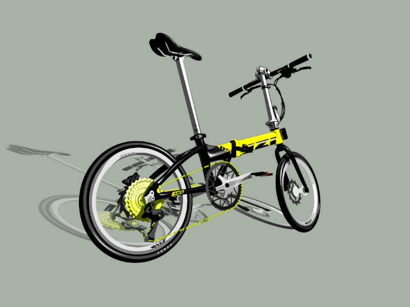 Folding bike vector by Andri Dwiyono on Dribbble