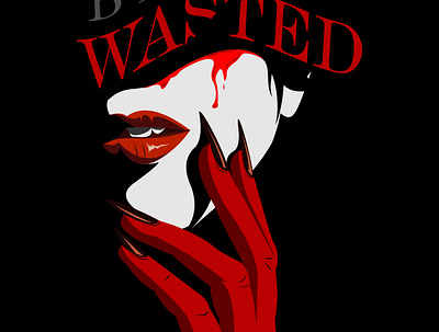 Blood wasted art blind blood design devil fashion girl graphic illustration popculture poster tshirt vector
