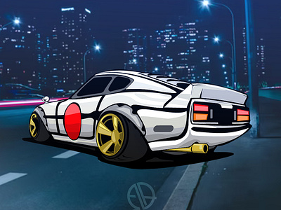 240Z art car design fashion illustration japan sport vector
