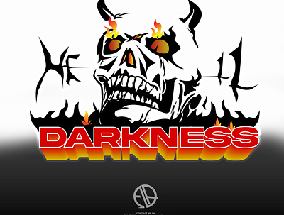 skull darkness hell animal art branding cartoon dark design flame graphic hell illustration logo metal music rock skull vector