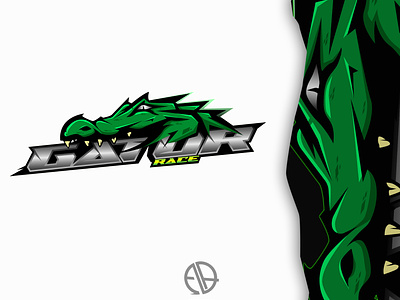 Gator Racing alligator animal branding crocodile design graphic illustration logo motcross motorace race vector