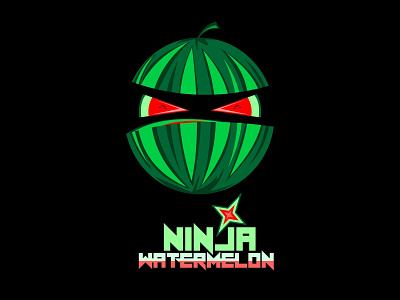 Ninja watermelon boy cartoon costume danger fight food fruit illustration japan juicy men ninja people person play ripe sport sword vector watermelon
