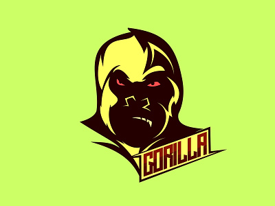 Gorilla angry ape cartoon character chimp design face gorilla graphic head logo mascot monkey power sport sticker strong team vector wild